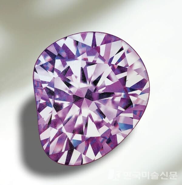 [사진=한지혜 작가]다이아몬드의_눈물 _Purple, Painting on canvas with Diamond Dust Acrylic ,Wood, 73(W)_84(H)_3(D), 2023