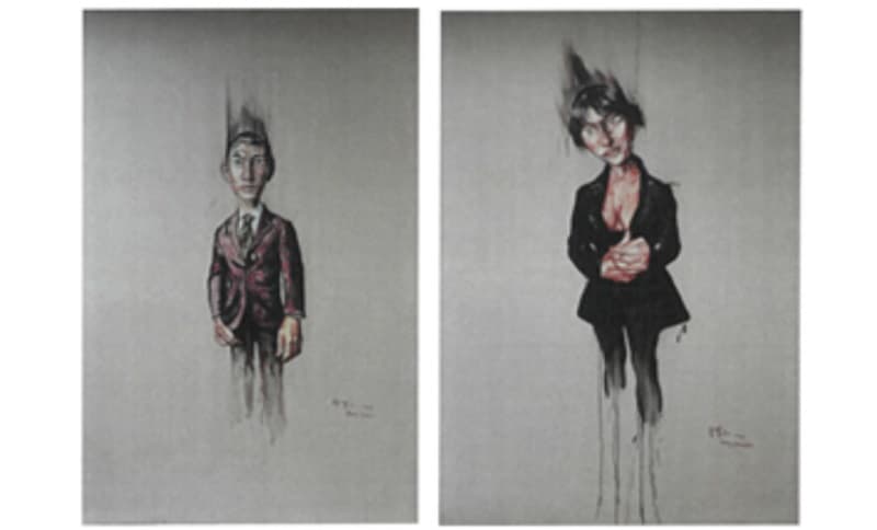 쩡판즈(Zeng Fanzhi)(1964-) 린넨에 유채 220.0×145.0 cm(왼쪽), 쩡판즈(Zeng Fanzhi)(1964-) 린넨에 유채 220.0×145.0 cm.(이미지=문체부 제공)