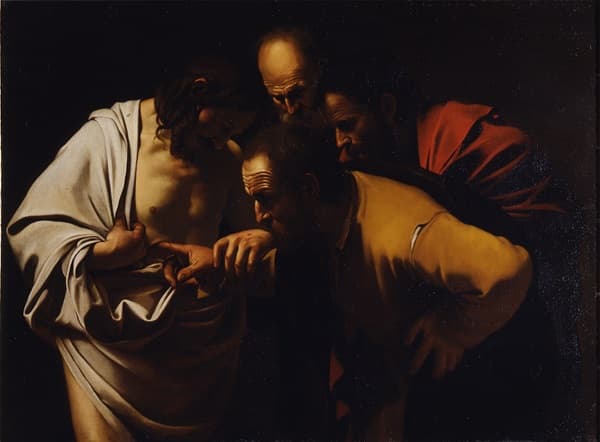카라바조, 성 토마스의 의심(The Incredulity of Saint Thomas, 1601-1602,캔버스에 유채, 106x146cm)(사진=액츠매니지먼트)
