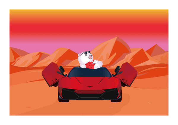 Nancy Lang. Bubble Coco Super Car Ⅶ. 84.1x59.4cm. Ultra Violet print on paper (Fabriano. Rosaspina 1652. Bianco. 220gsm. Made in Italy). 2024, (자료=낸시랭 제공)