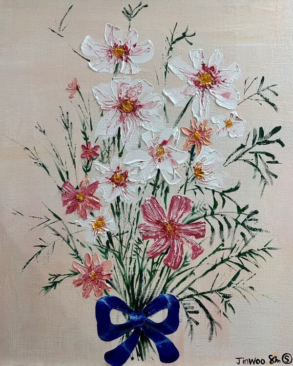 2024, 예뻐서 감사해!, 20F(72.7cmX60.6cm), Acryl Painting on Canvas, 심진우(Sim Jinwoo) (사진자료= 심진우 작가 제공)