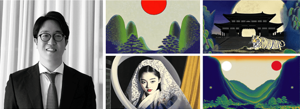 킵콴 작가 /&nbsp;Sun, Moon, and Five Peaks (Ilwolobongdo) (2025년작)&nbsp;(자료제공=박은지 교수)