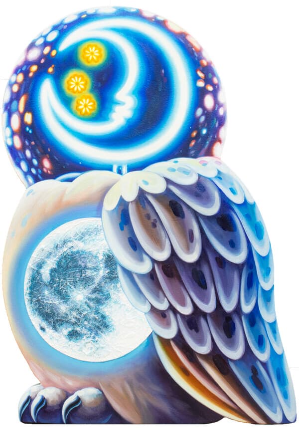 Bulb Owl 25-2, oil on wood panel, 40x60cm,2025&nbsp;(자료제공=넌지 작가)