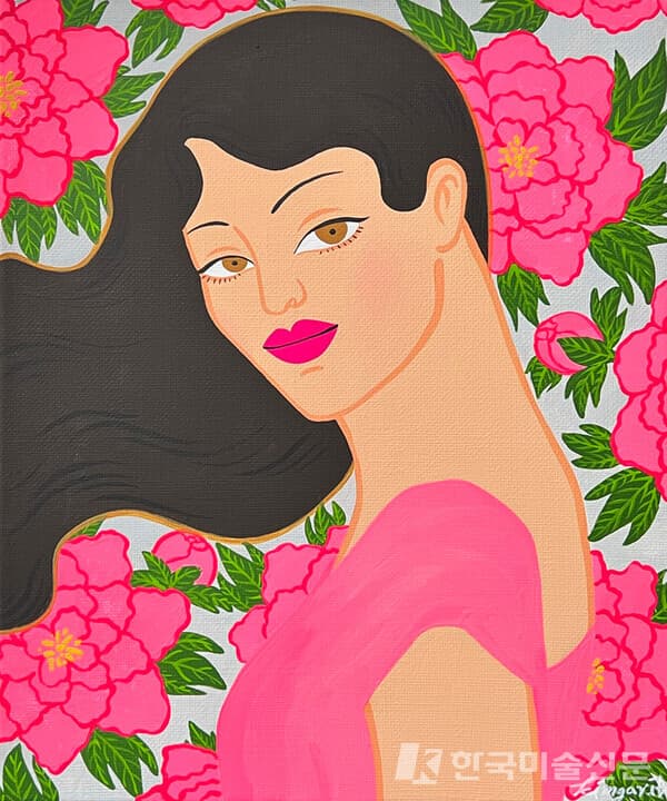 [김가리] 여인 2024 Acrylic Gouache on canvas W22,5xH27cm