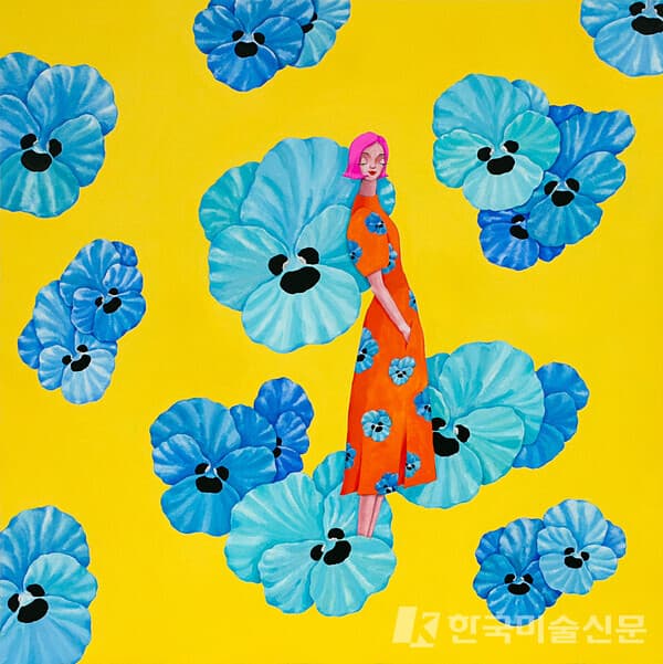 이해정_Beside you_2025_gouache, colorpencil on board_47x47cm_90만원