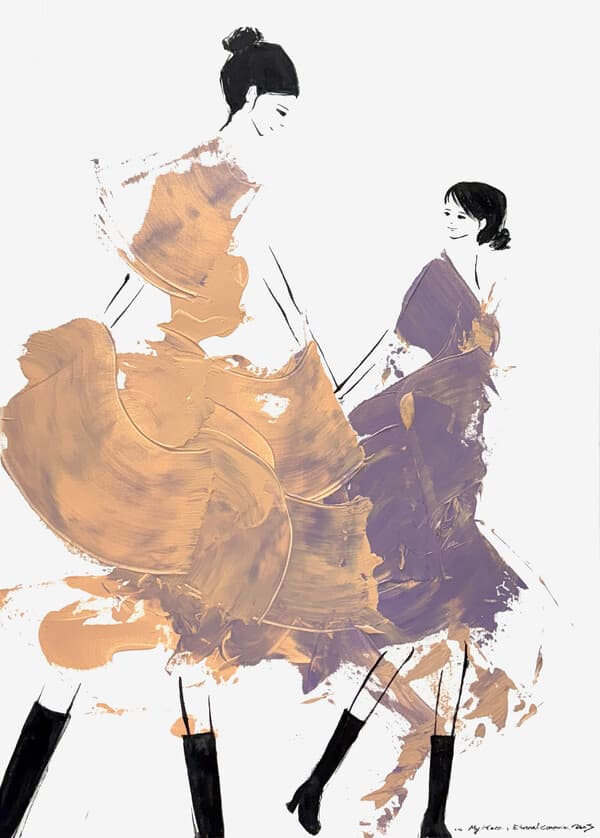 자이언제이, 나다움_ 나의 평안, 영원한 동행 My peace, Eternal Companion,2025,Ink and Acrylic on Canvas, 90.9x65.1cm (자료제공= 자이언제이 작가)