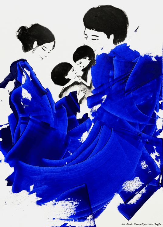 나다움_ 바라봄 In Each Other&rsquo;s Eyes, 2025 Ink and Acrylic on Canvas, 90.9x65.1cm&nbsp;&nbsp;(자료제공= 자이언제이 작가)
