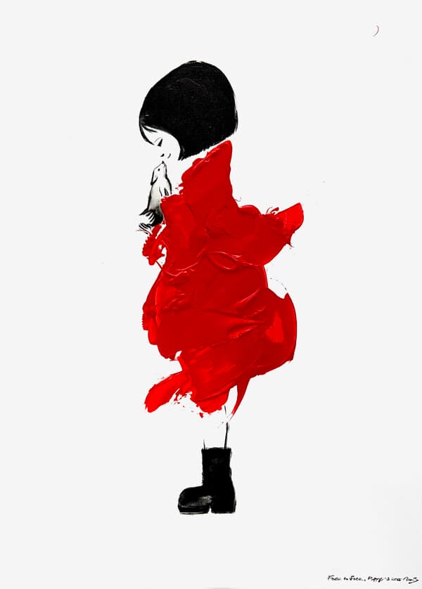 나다움 마주보기 3, Face to face, Puppy 3 ,2025, Ink and Acrylic on Canvas, 90.9x65.1cm&nbsp;&nbsp;(자료제공= 자이언제이 작가)