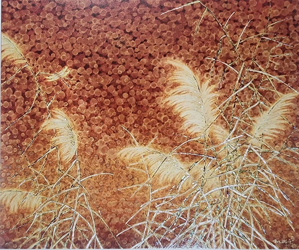 그리움 13&nbsp; 53&times;45cm 장지 채색 자개 옻칠&nbsp;[사진= 전병운 작가]