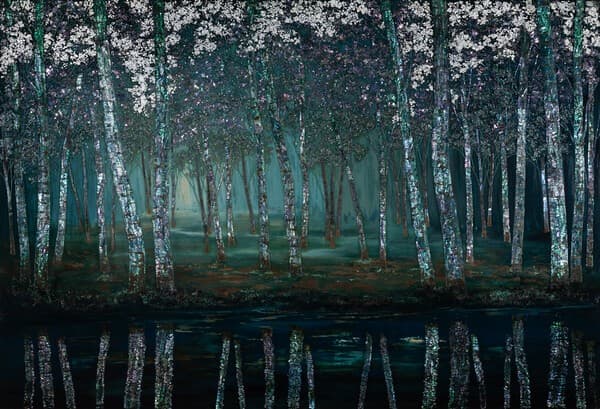 휴 16-1 옻칠 목태 캔버스 위에 옻칠, 나전, 오리알 껍질 156x106cm 2016.