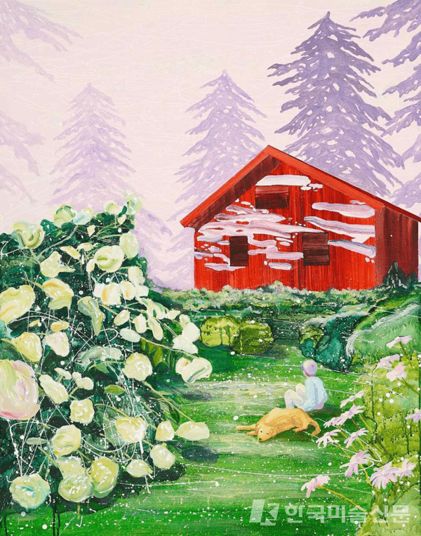 조은영, 2025,&nbsp;The heart of Spring, gouache and acrylic on canvas,&nbsp;91cmx73cm (제공=아트센터자인)