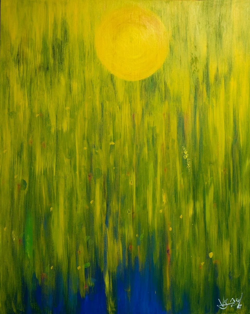 백순임 명상화 빛을 품다 (162x130 Mixed materrial on canvas)&nbsp;[사진= 백순임 화백]&nbsp;