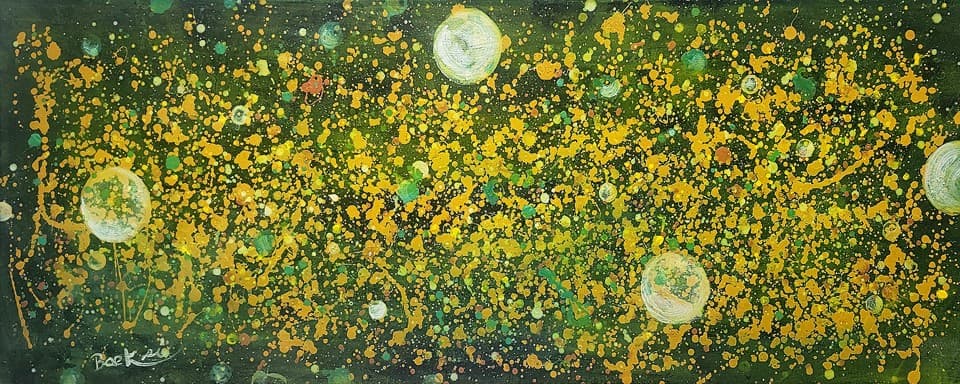 백순임 명상화 _별빛이 내리다 (Mixed material on canvas&nbsp; [사진= 백순임 화백]