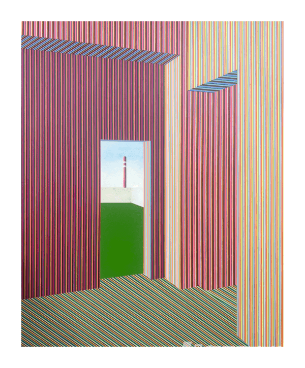 Gallery(K)-The scene of red smokestack, acrylic & oilbar on canvas 90.9cm x 72.7cm, 2025 (제공=아트센터자인)