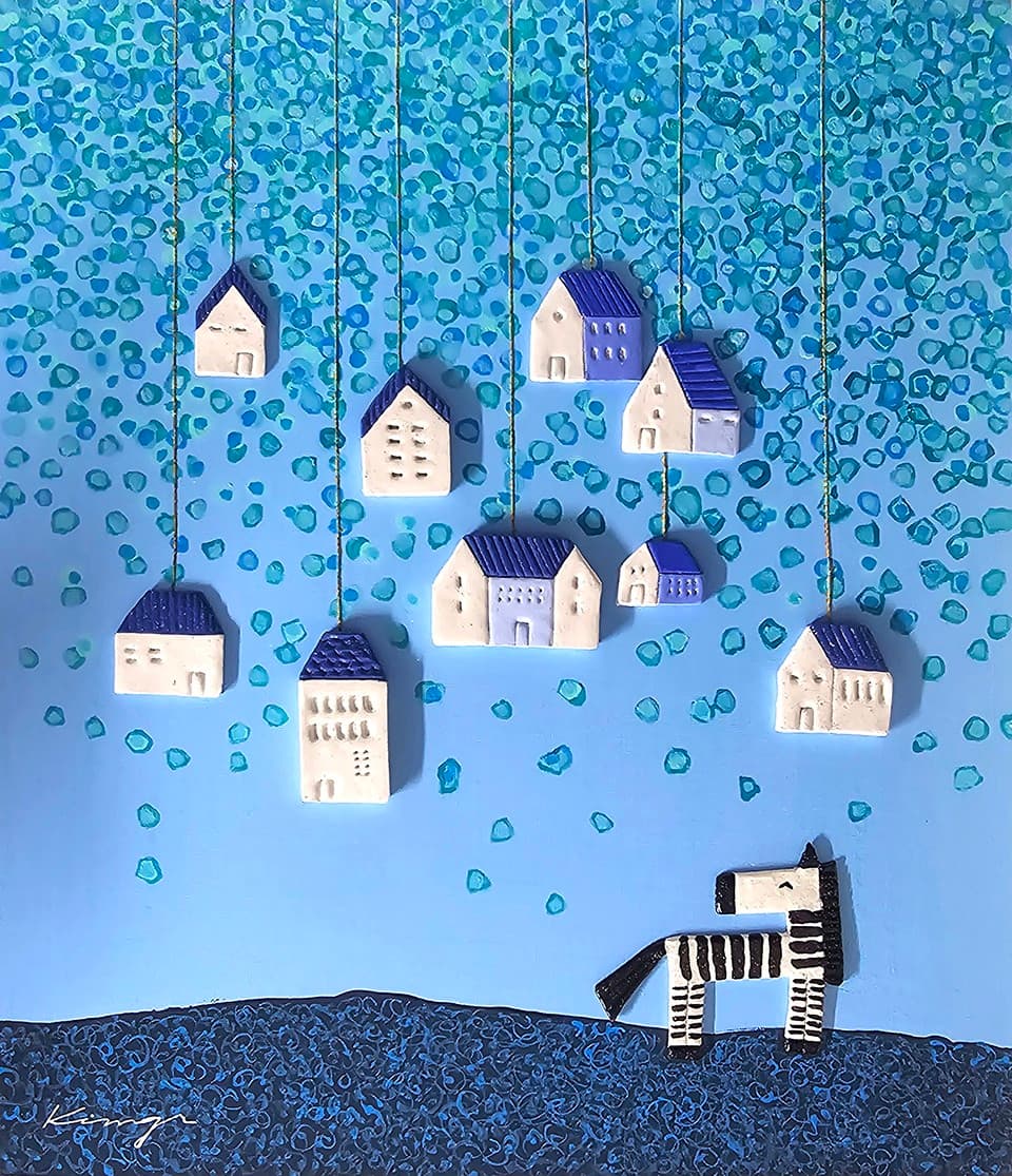 행운이 비처럼(10F)_53&times;45.5cm, Mixed media on canvas, 2024 [사진=김가람 작가]