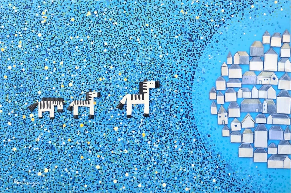 수많은 별들 중에 너를 만났다(30M) 60.6&times;90.9cm, Mixed media on canvas, 2024 [사진=김가람 작가]