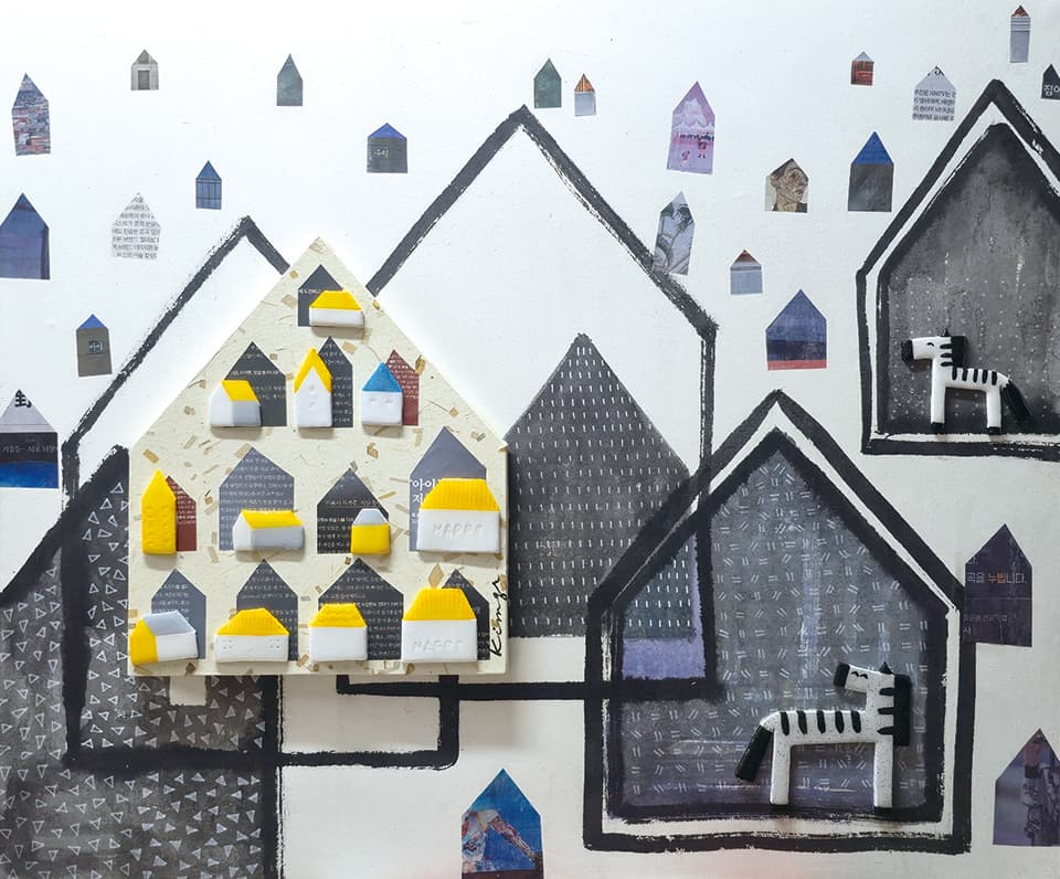 너에게 집을 줄게(20F)_60.6x72.7cm_Mixed media on Panel_2025 [사진=김가람 작가]&nbsp;