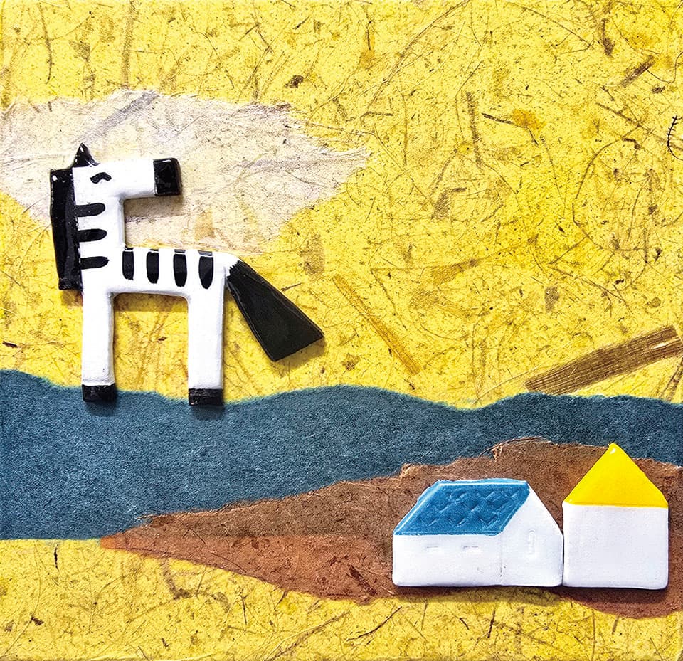 너에게 집을 줄게1, 20&times;20cm, Mixed media on canvas, 2025 [사진=김가람 작가]