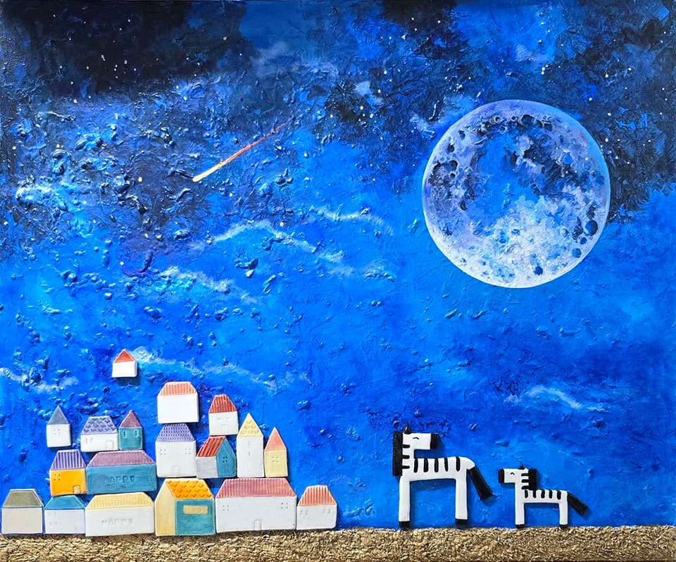 별똥별 떨어지는거 봤어(20F) 60.6&times;72.7cm, Mixed media on canvas, 2024 [사진=김가람 작가]