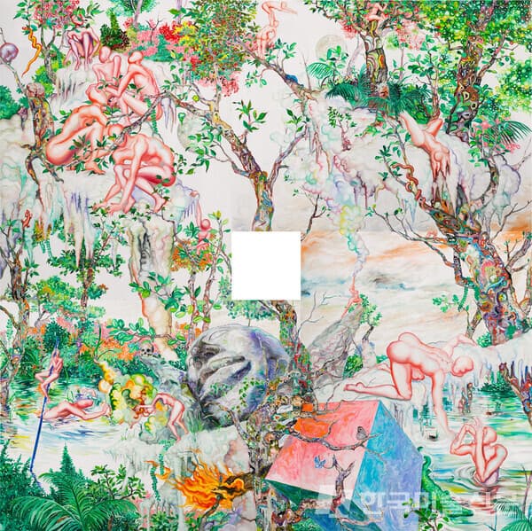 이세준 초여름의 틈 사이로 257.6x257.6cm 4panels oil on canvas 2012
