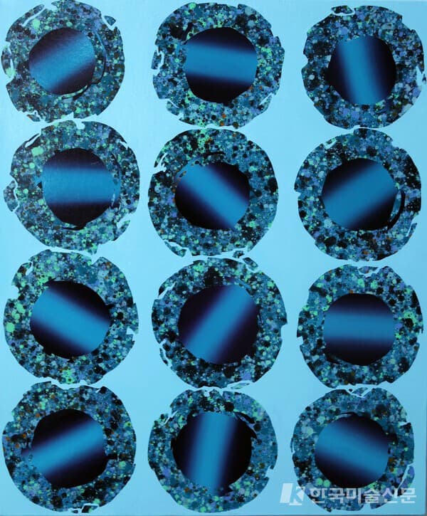 박현수, Rhythm-Blue21_Oil on Canvas_72,7x60,6cm_2021 (제공=아트센터자인)