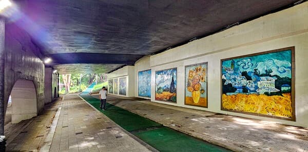 서울 강남구, 영동3교에 고흐 명화 7점 벽화 설치