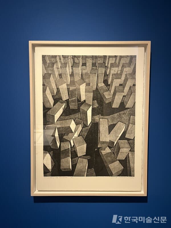 한운성, '지혜의 기둥', 1978, 종이에 에칭, 애쿼틴트, 드라이포인트, 76x56 (사진=강혜영)