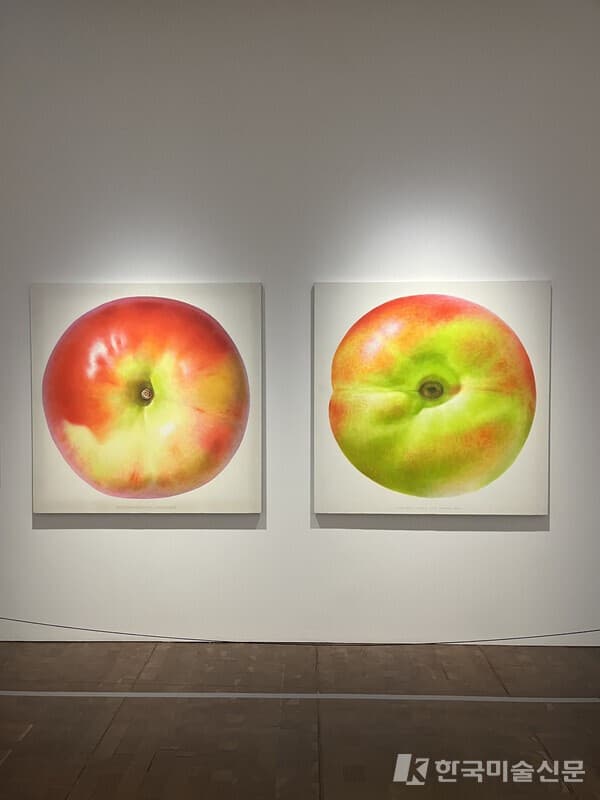왼쪽. '말루스 푸밀라, 2009' 오른쪽. '천도복숭아, 2008' (사진=강혜영)