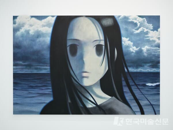 현오, 〈그날의 바다〉, 2025, Acrylic on Korean paper mounted on wood panel, 130 &times; 194.3cm. 인가희갤러리 제공. 사진: 최철림.&nbsp;